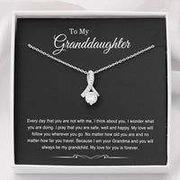 Load image into Gallery viewer, To My Granddaughter Gifts, Every Day That You Are Not With Me, Alluring Beauty Necklace For Women, Birthday Present Idea From Grandma Granpa
