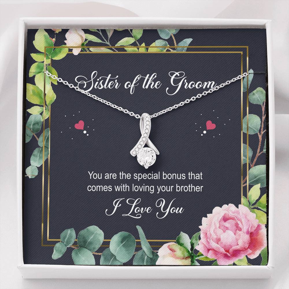 Sister of the Groom Gifts, You Are The Special Bonus, Alluring Beauty Necklace For Women, Wedding Day Thank You Ideas From Bride