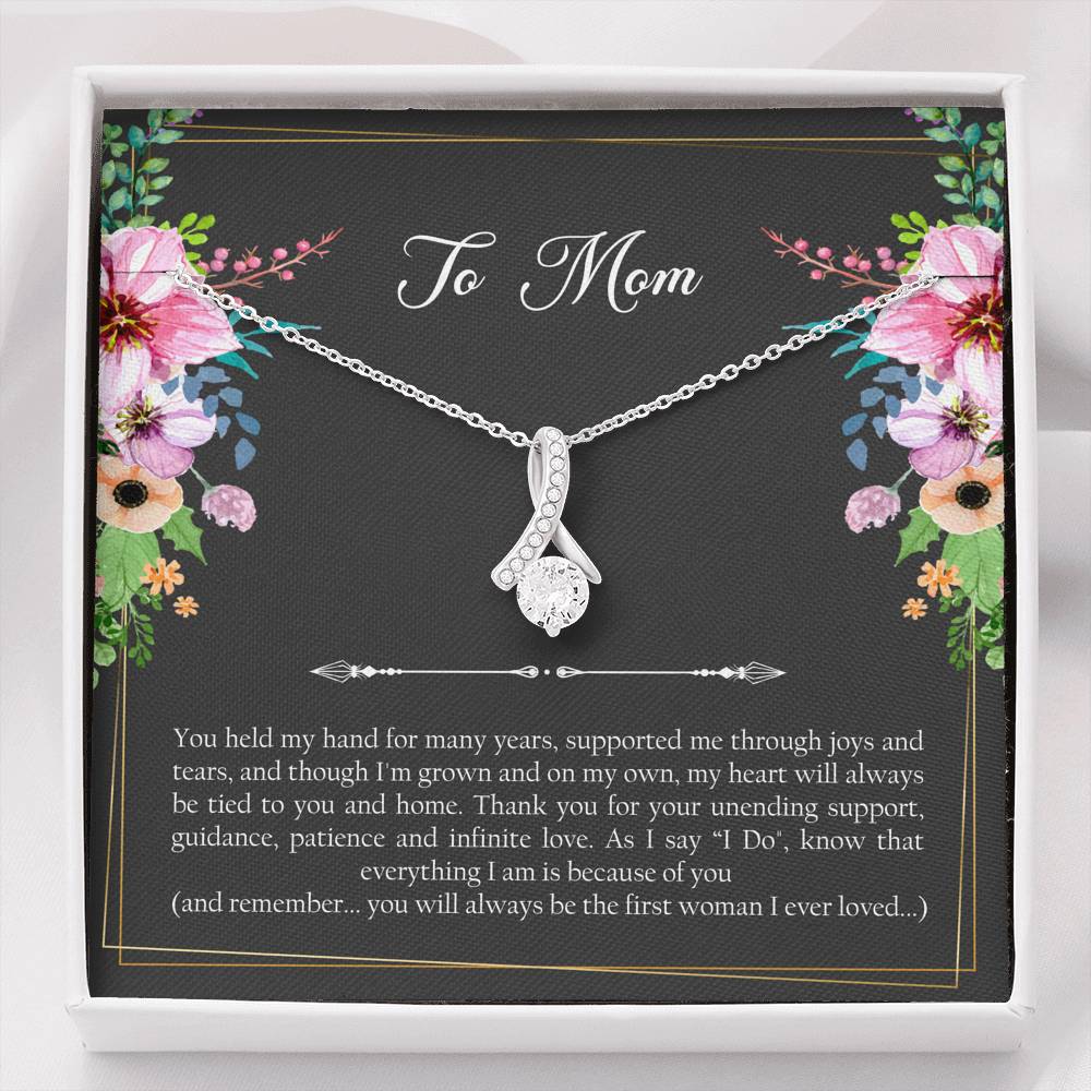 Mom of the Groom Gifts, First Woman I Ever Loved, Alluring Beauty Necklace For Women, Wedding Day Thank You Ideas From Groom