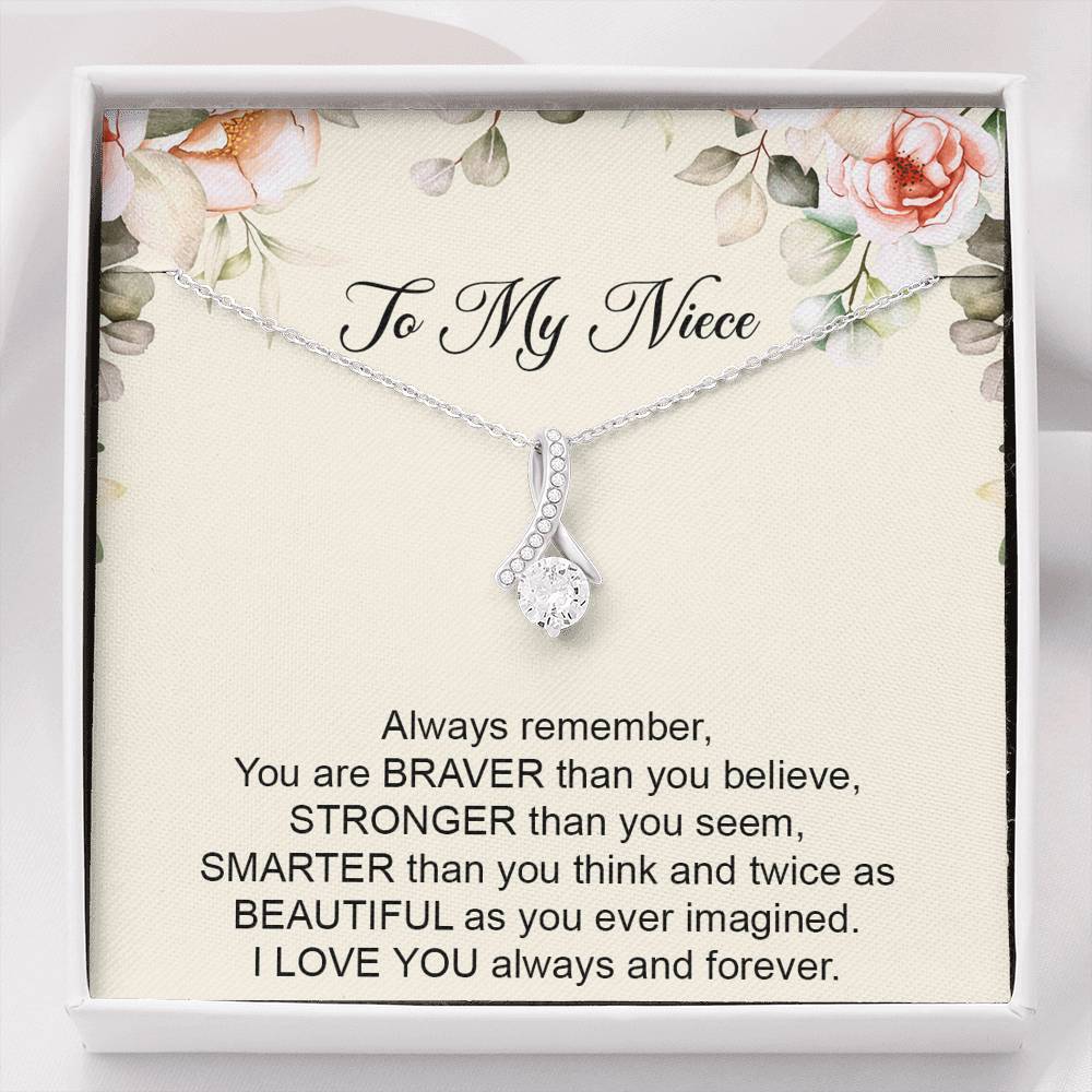 To My Niece  Gifts, Always Remember, Alluring Beauty Necklace For Women, Birthday Present Ideas From Aunt Uncle