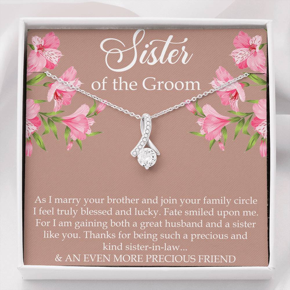Sister of the Groom Gifts, As I Marry Your Brother, Alluring Beauty Necklace For Women, Wedding Day Thank You Ideas From Bride