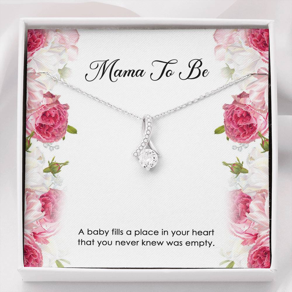 Gift for Expecting Mom, A Baby Fills A Place In Your Heart, Mom to Be Alluring Beauty Necklace For Women, Pregnancy Gift For New Mother