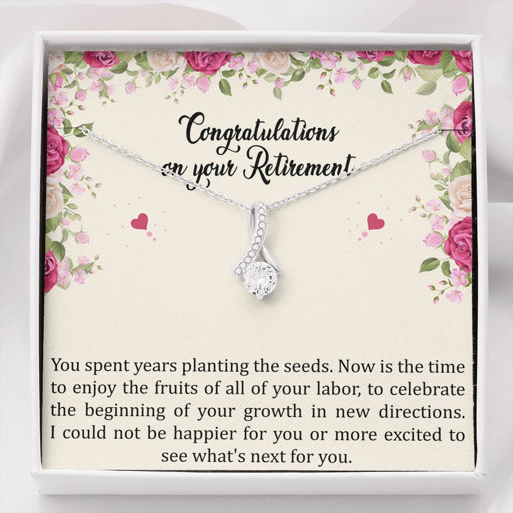 Retirement Gifts, Fruit of Your Labor, Happy Retirement Alluring Beauty Necklace For Women, Retirement Party Favor From Friends Coworkers