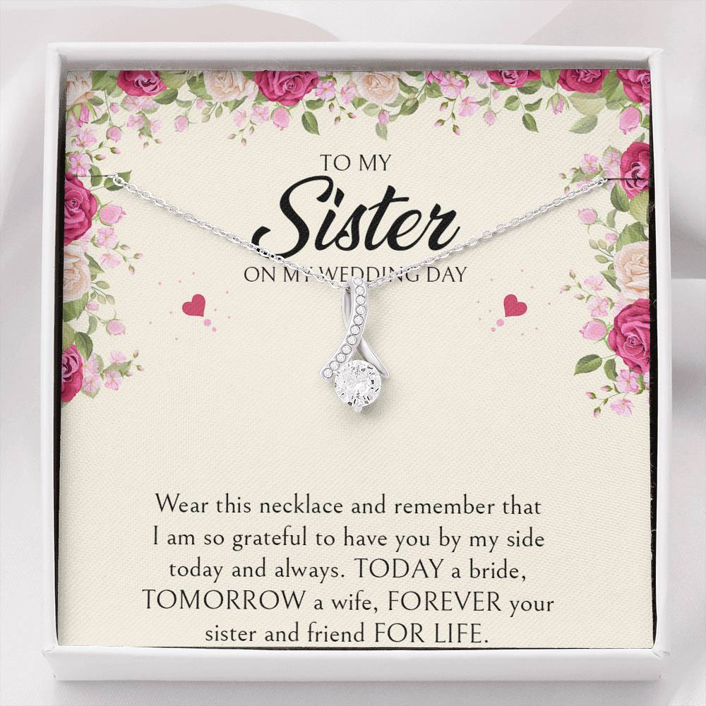 Sister of the Bride Gifts, I Am So Grateful To Have You, Alluring Beauty Necklace For Women, Wedding Day Thank You Ideas From Bride