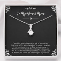 Load image into Gallery viewer, To My Bonus Mom Gifts, Thank You For Loving Me, Alluring Beauty Necklace For Women, Birthday Mothers Day Present From Bonus Daughter
