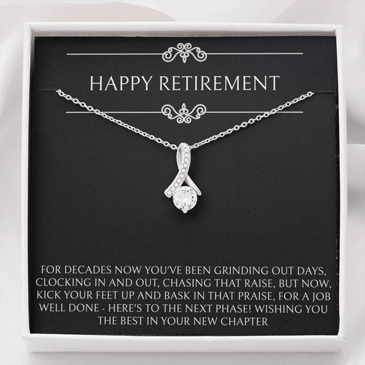 Retirement Gifts, Job Well Done, Happy Retirement Alluring Beauty Necklace For Women, Retirement Party Favor From Friends Coworkers
