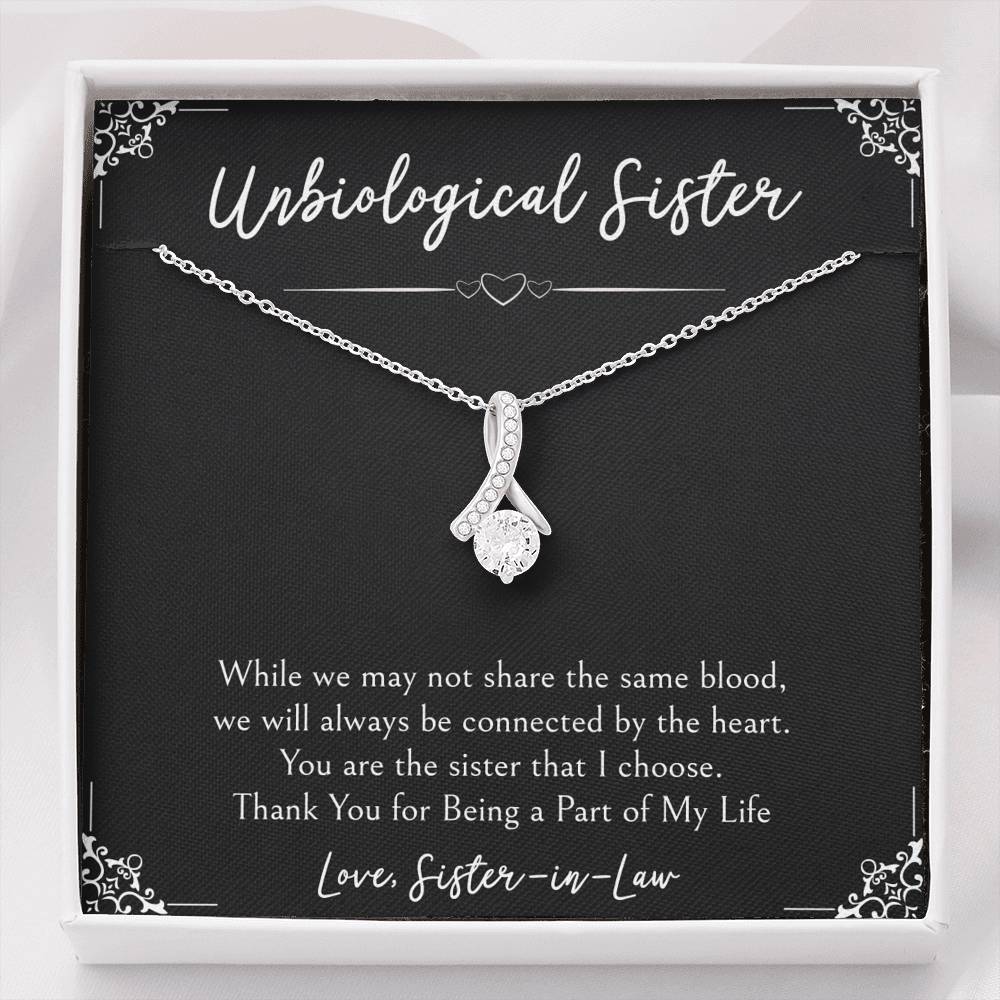 To My Unbiological Sister Gifts, Being A Part of My Life, Alluring Beauty Necklace For Women, Birthday Present Idea From Sister-in-law