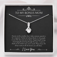 Load image into Gallery viewer, To My Bonus Mom Gifts, Thank You For Loving Me, Alluring Beauty Necklace For Women, Wedding Day Thank You Ideas From Bride
