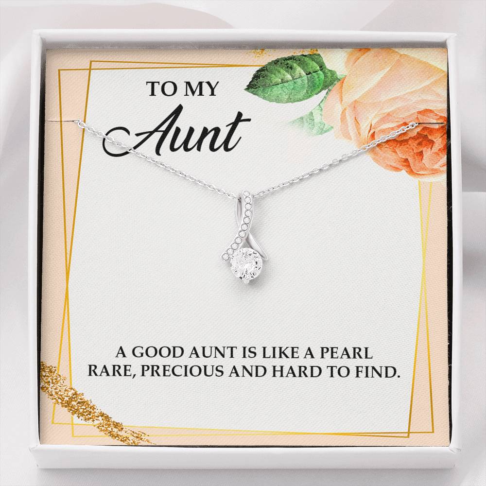 To My Aunt Gifts, A Good Aunt is Like a Pearl, Alluring Beauty Necklace For Women, Aunt Birthday Present From Niece Nephew