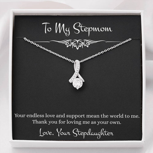 To My Stepmom Gifts, Your Endless Love And Support, Alluring Beauty Necklace For Women, Birthday Mothers Day Present From Stepdaughter