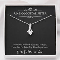 Load image into Gallery viewer, To My Unbiological Sister Gifts, Sister By Heart, Alluring Beauty Necklace For Women, Birthday Present Idea From Sister-in-law
