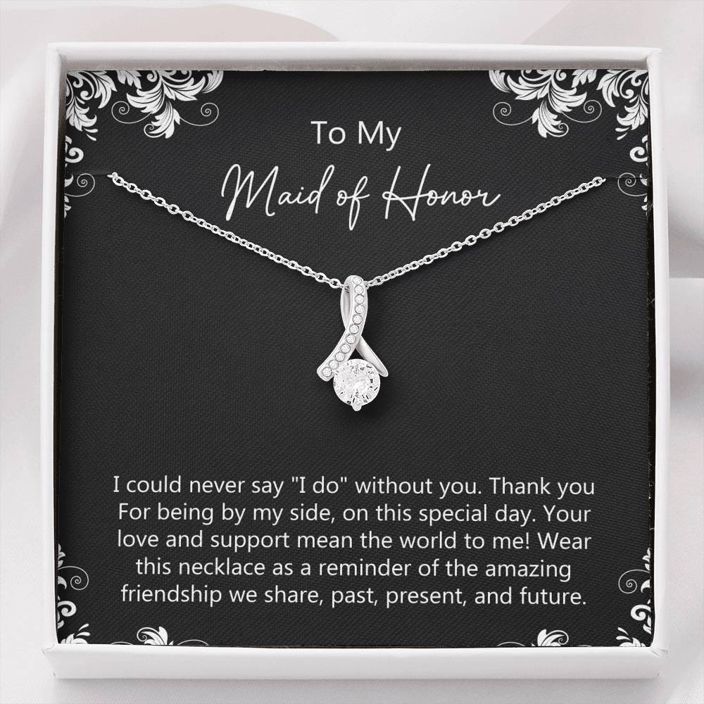 To My Maid Of Honor Gifts, Love And Support, Alluring Beauty Necklace For Women, Wedding Day Thank You Ideas From Bride