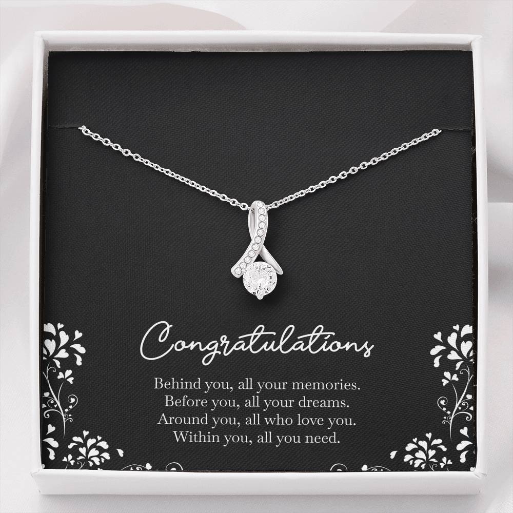 Retirement Gifts, Behind You, Happy Retirement Alluring Beauty Necklace For Women, Retirement Party Favor From Friends Coworkers