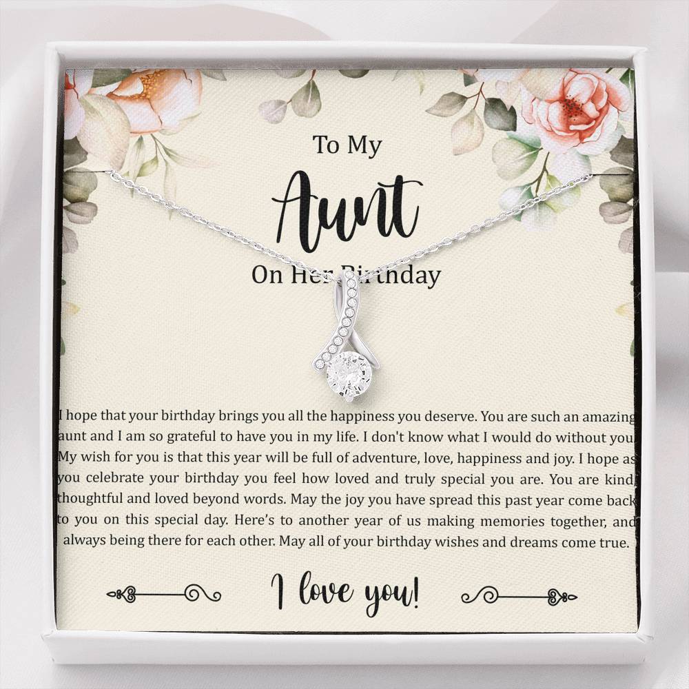 To My Aunt Gifts, Aunt on Her Birthday, Alluring Beauty Necklace For Women, Aunt Birthday Present From Niece Nephew