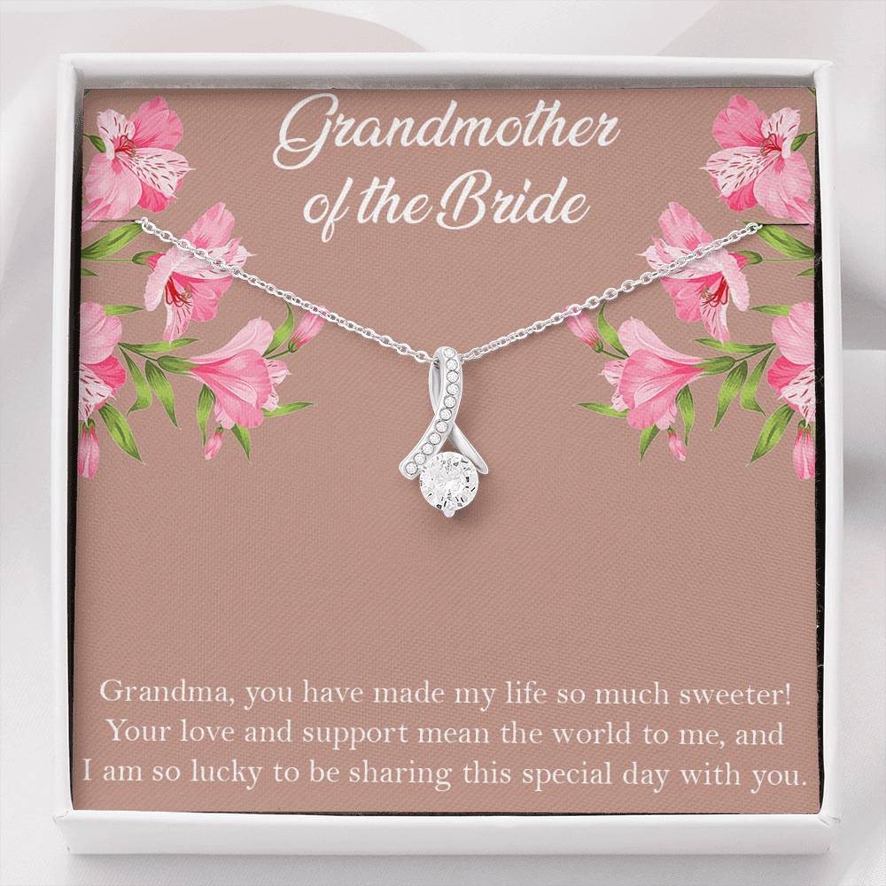 Grandmother of the Bride Gifts, You Made My Life Sweeter, Alluring Beauty Necklace For Women, Wedding Day Thank You Ideas From Bride