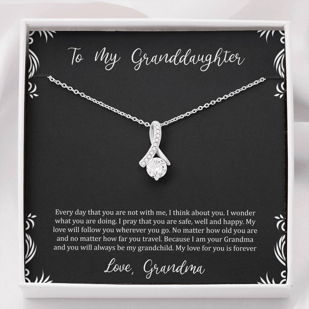 To My Granddaughter Gifts, I Think About You, Alluring Beauty Necklace For Women, Birthday Present Idea From Grandma