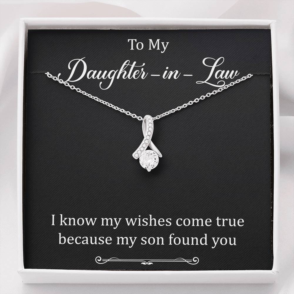 To My Daughter-in-law Gifts, I Know My Wishes Come True, Alluring Beauty Necklace For Women, Birthday Present Idea From Mother-in-law