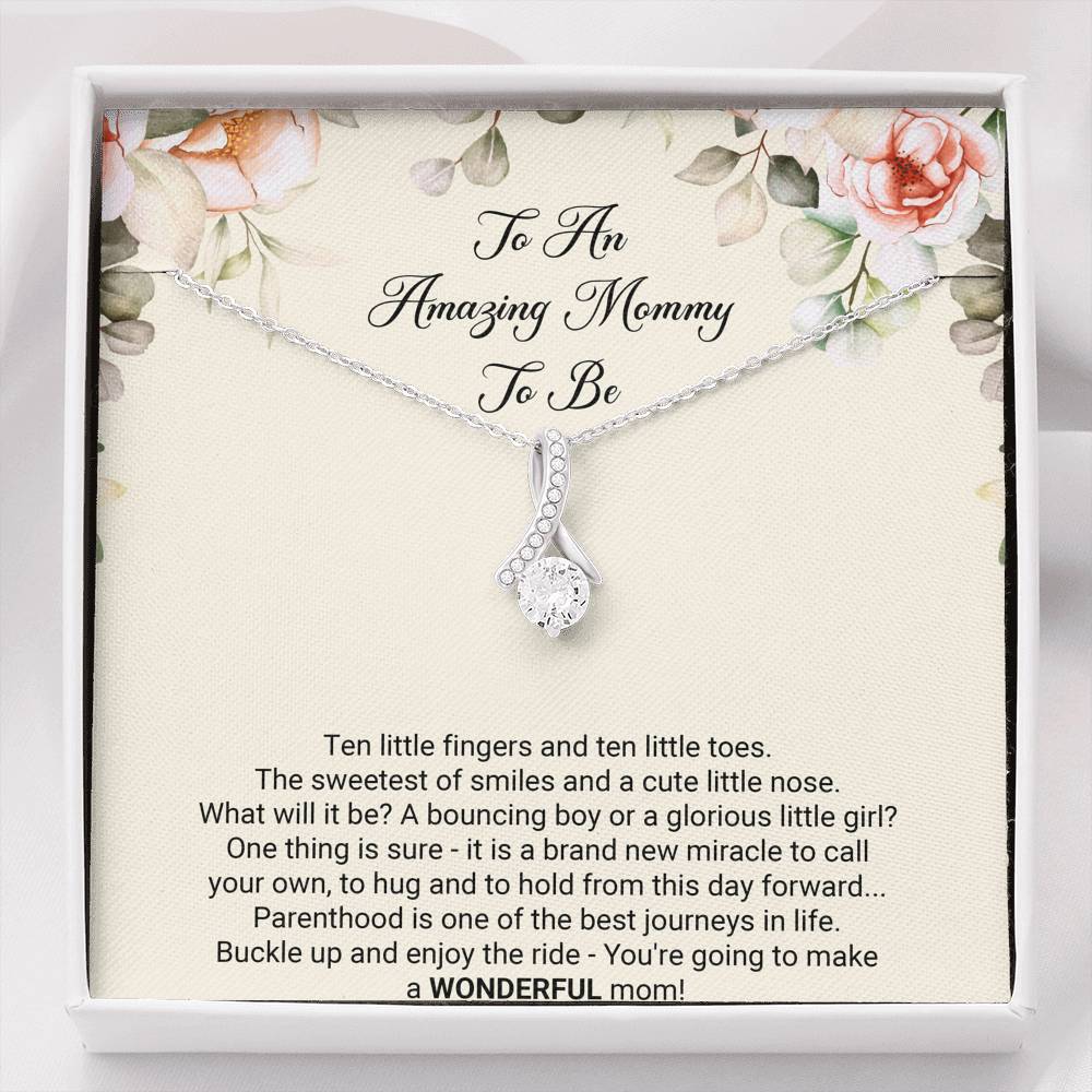 Gift for Expecting Mom, Brand New Miracle, Mom to Be Alluring Beauty Necklace For Women, Pregnancy Gift For New Mother