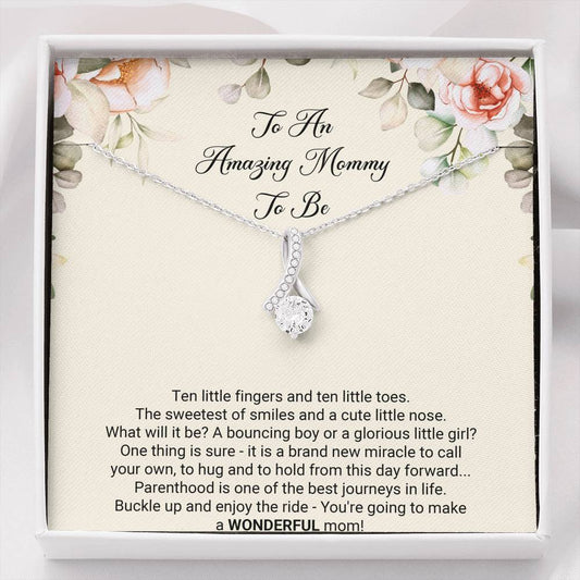 Gift for Expecting Mom, Brand New Miracle, Mom to Be Alluring Beauty Necklace For Women, Pregnancy Gift For New Mother