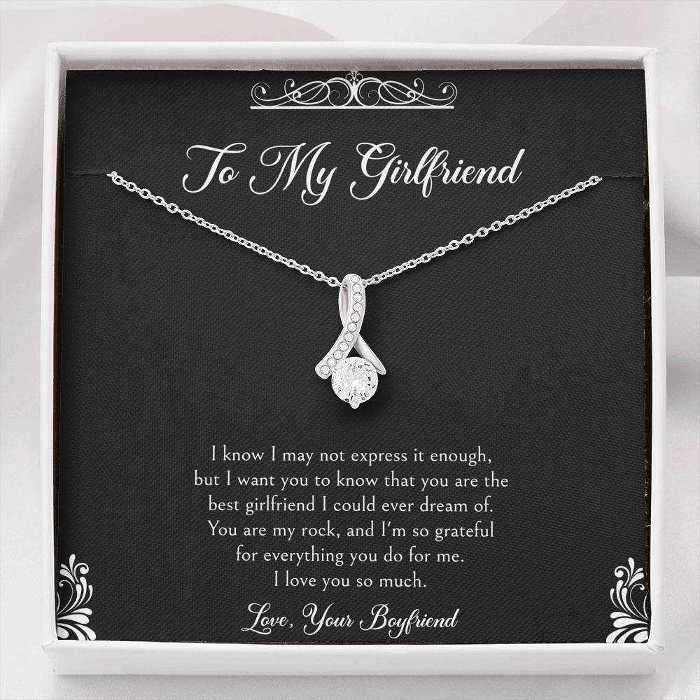 To My Girlfriend, You Are My Rock, Alluring Beauty Necklace For Women, Anniversary Birthday Valentines Day Gifts From Boyfriend