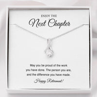 Load image into Gallery viewer, Retirement Gifts, Next Chapter, Happy Retirement Alluring Beauty Necklace For Women, Retirement Party Favor From Friends Coworkers
