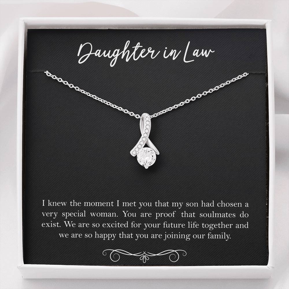 To My Daughter-in-law Gifts, I Knew The Moment I Met You, Alluring Beauty Necklace For Women, Birthday Present Idea From Mother-in-law