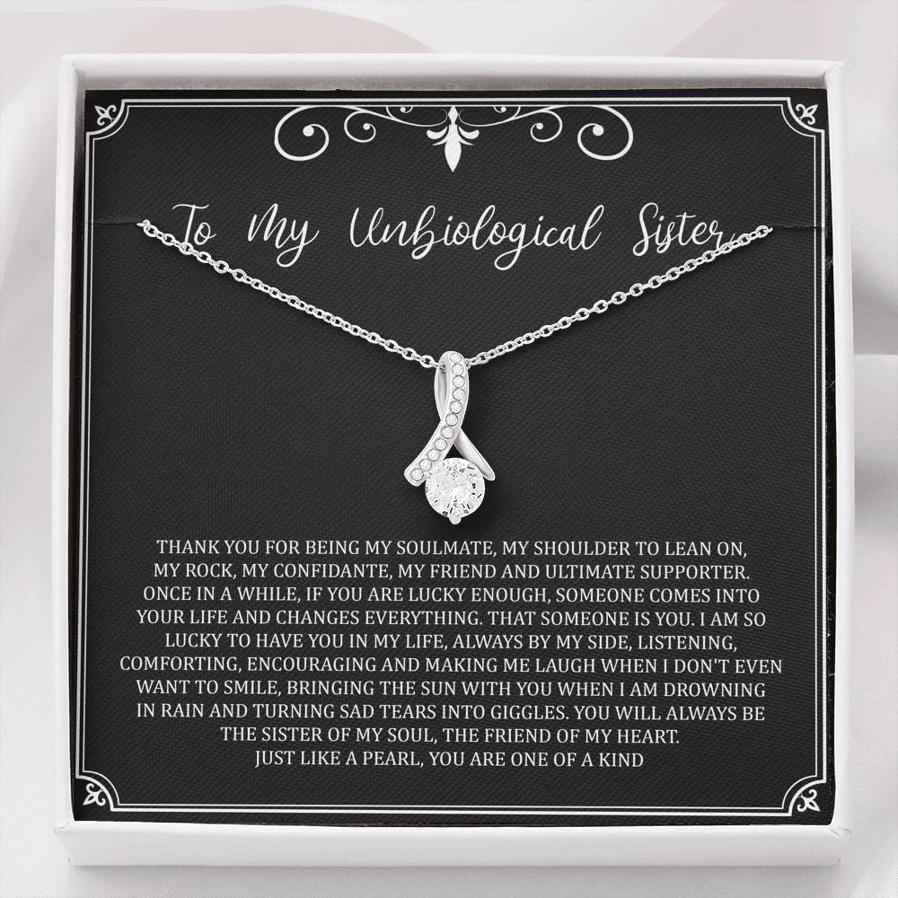 To My Unbiological Sister Gifts, My Soulmate, Alluring Beauty Necklace For Women, Birthday Present Idea From Sister-in-law