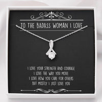 Load image into Gallery viewer, To My Badass Wife, I Just Love You, Alluring Beauty Necklace For Women, Anniversary Birthday Valentines Day Gifts From Husband
