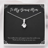 Load image into Gallery viewer, To My Bonus Mom Gifts, Endless Love And Support, Alluring Beauty Necklace For Women, Birthday Mothers Day Present From Bonus Daughter
