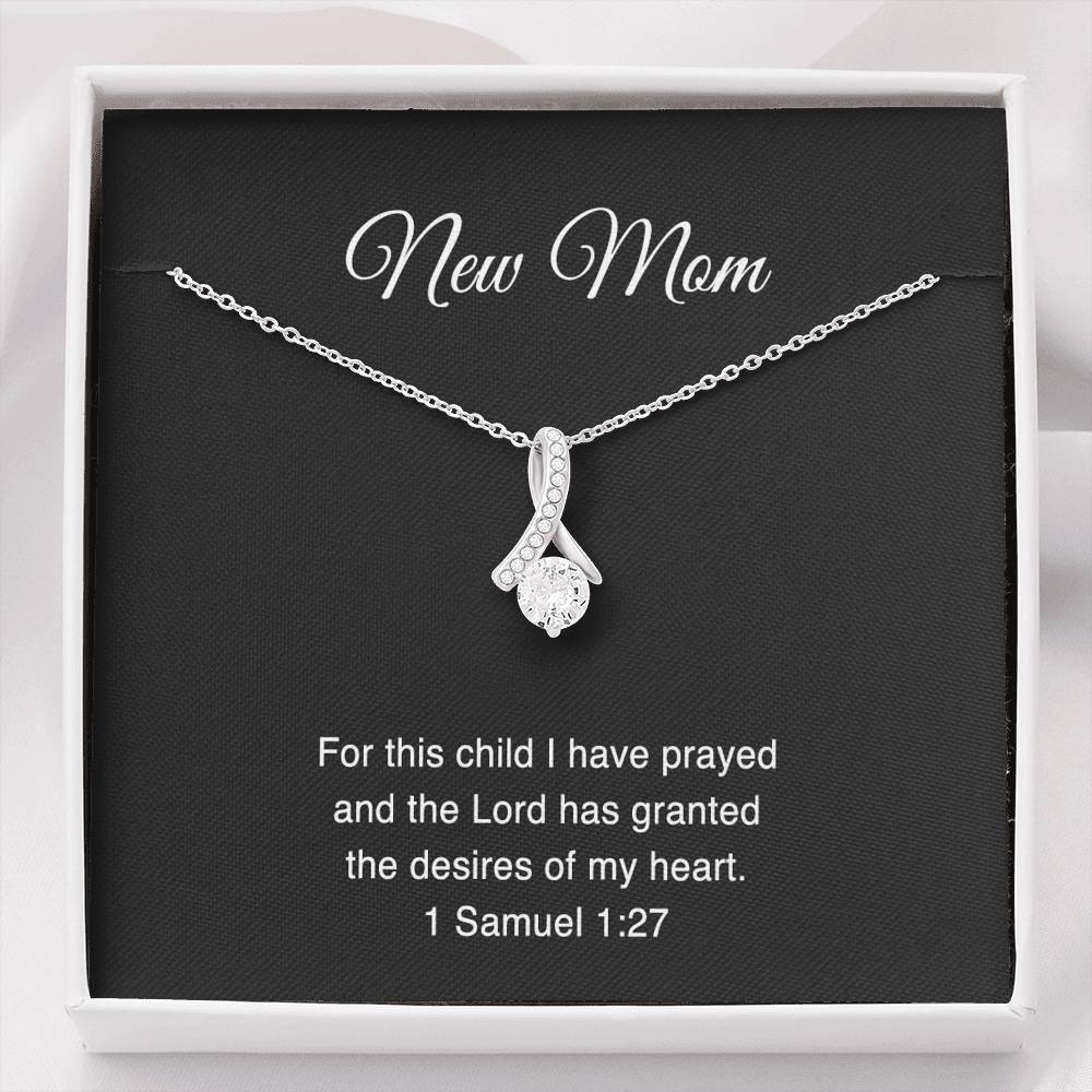 New Mom Necklace - For This Child I Have Prayed | Baby Shower Gift