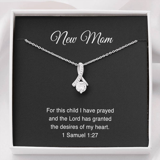 New Mom Necklace - For This Child I Have Prayed | Baby Shower Gift