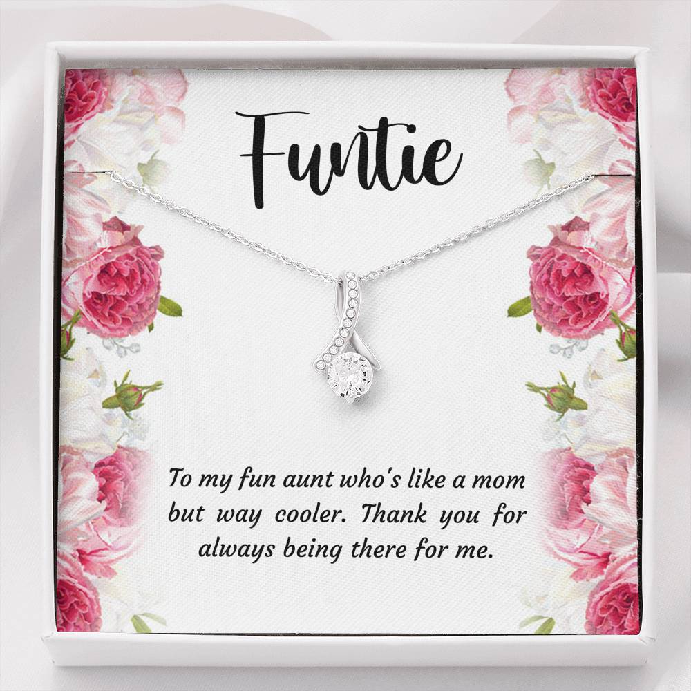 To My Aunt Gifts, Funtie, Alluring Beauty Necklace For Women, Aunt Birthday Present From Niece Nephew