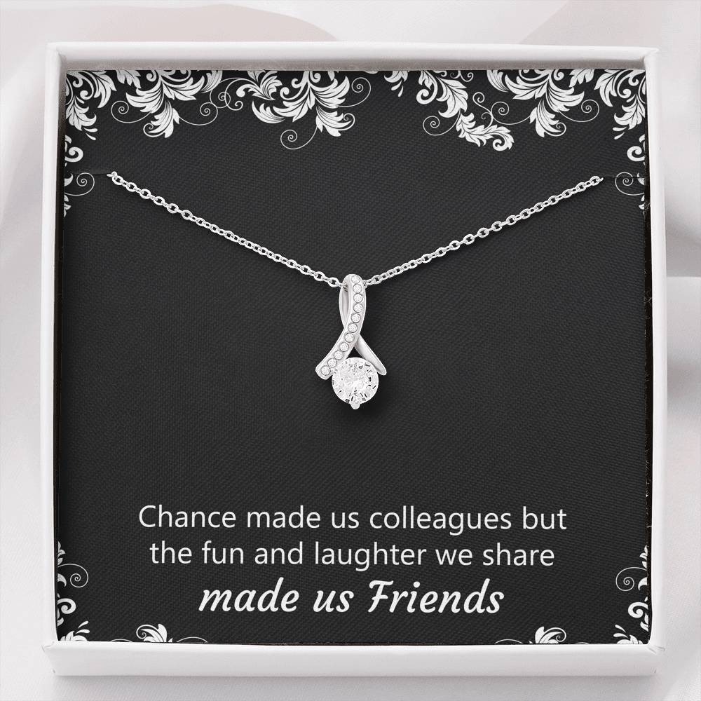 Retirement Gifts, Chance Made Us Colleagues, Happy Retirement Alluring Beauty Necklace For Women, Retirement Party Favor From Coworkers
