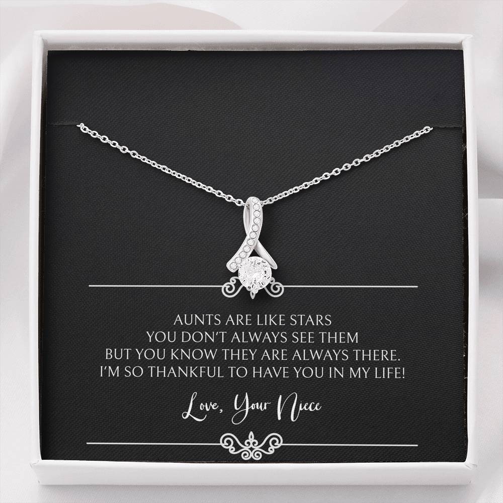 To My Aunt Gifts, Aunts Are Like Stars, Alluring Beauty Necklace For Women, Birthday Present Idea From Niece