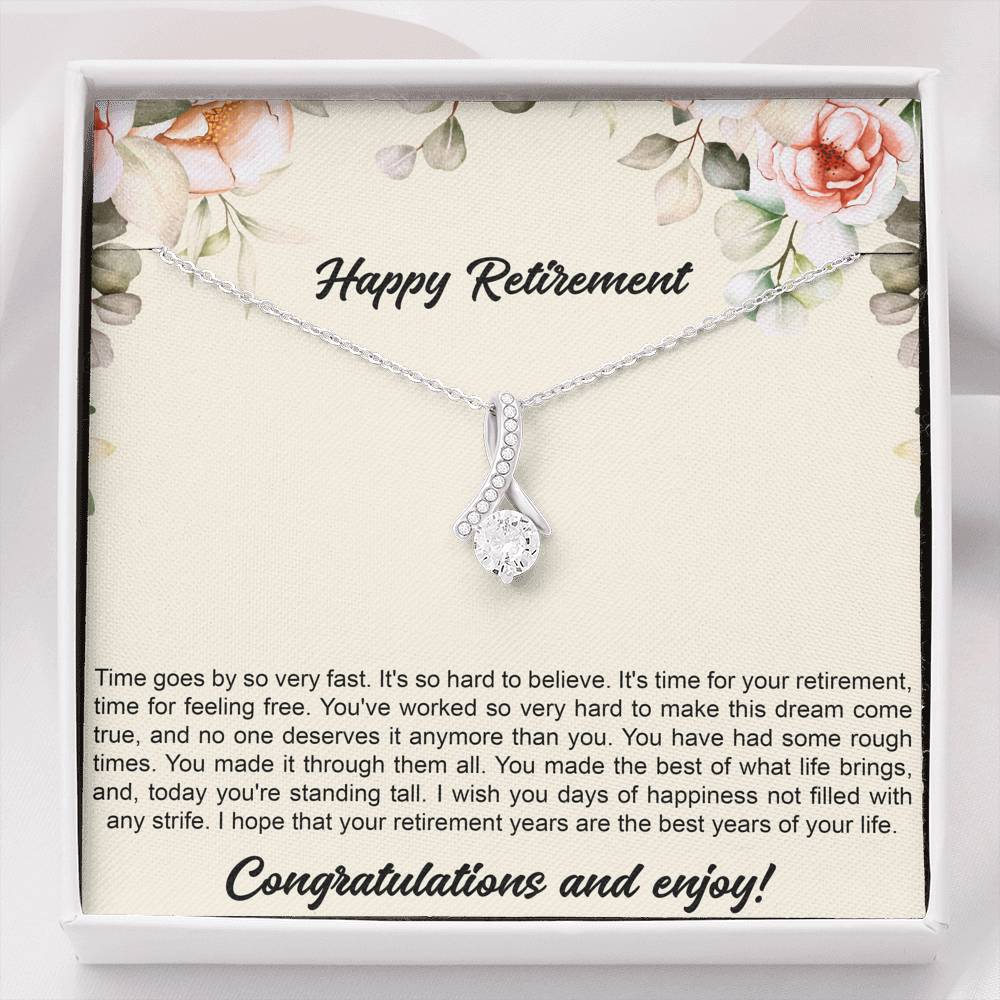Retirement Gifts, Congratulations, Happy Retirement Alluring Beauty Necklace For Women, Retirement Party Favor From Friends Coworkers