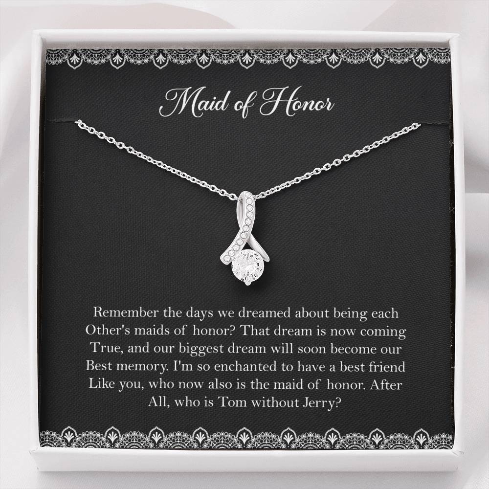 To My Maid Of Honor Gifts, Best Memory, Alluring Beauty Necklace For Women, Wedding Day Thank You Ideas From Bride