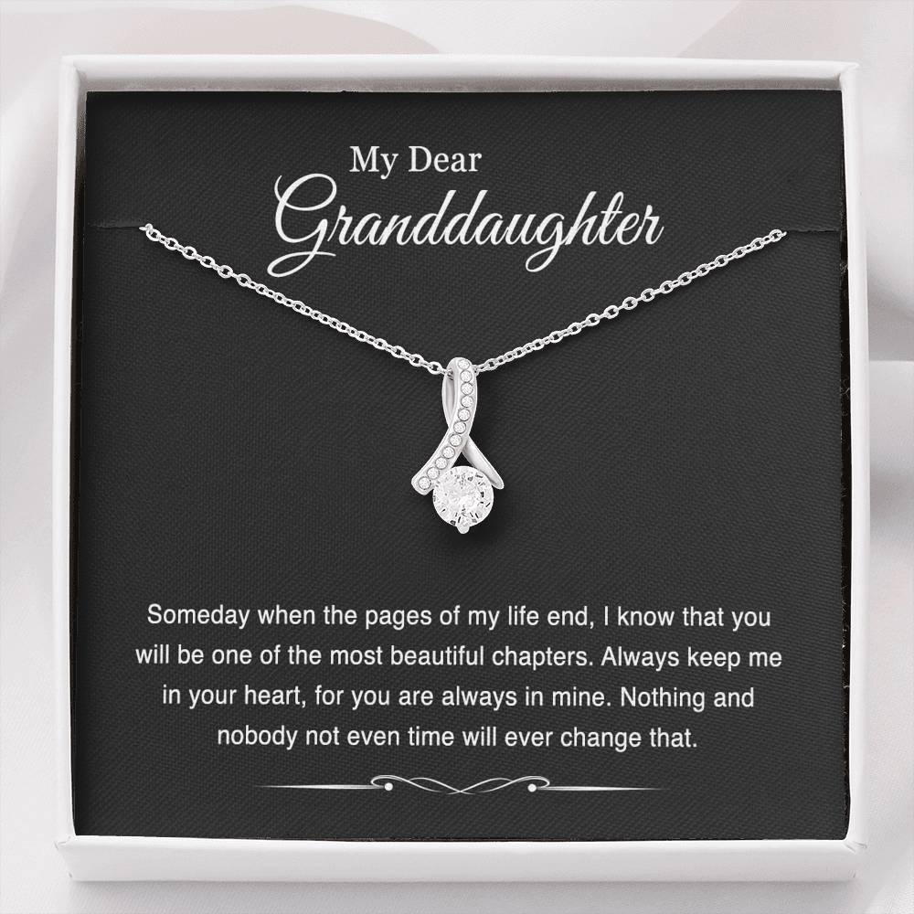 To My Granddaughter Gifts, Someday When The Pages Of My Life End, Alluring Beauty Necklace For Women, Birthday Present Idea From Grandma Grandpa