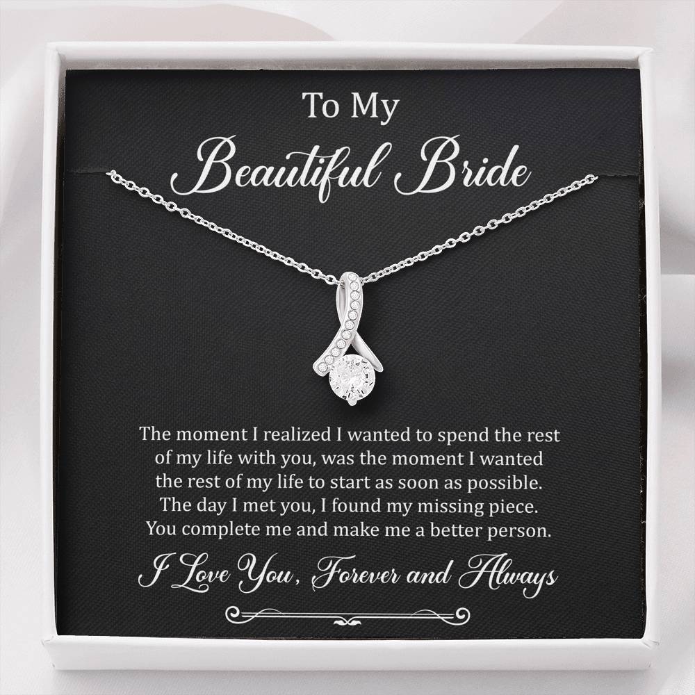 To My Bride Gifts, You Make Me A Better Person, Alluring Beauty Necklace For Women, Wedding Day Thank You Ideas From Groom