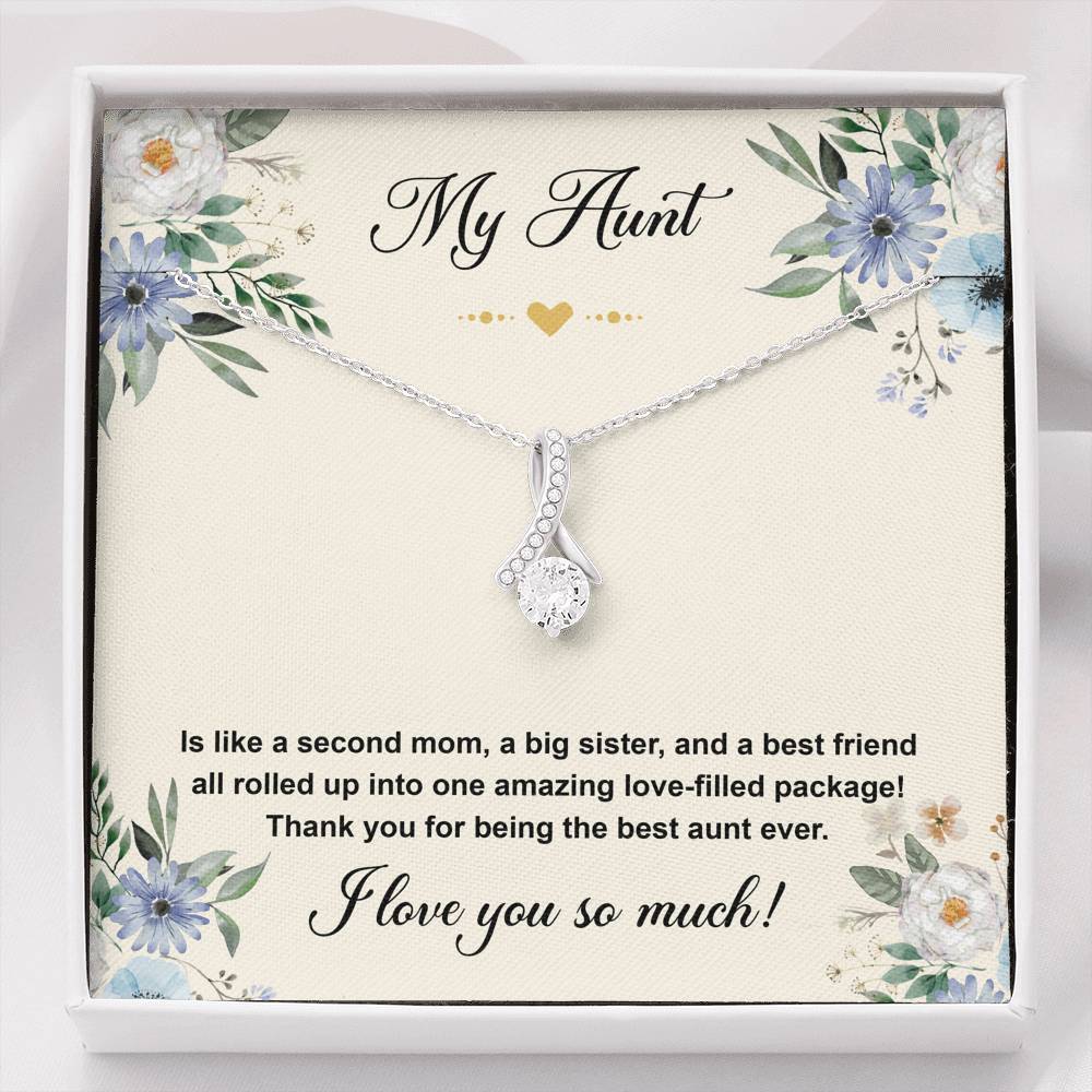 To My Aunt Gifts, Second Mom, Alluring Beauty Necklace For Women, Aunt Birthday Present From Niece Nephew