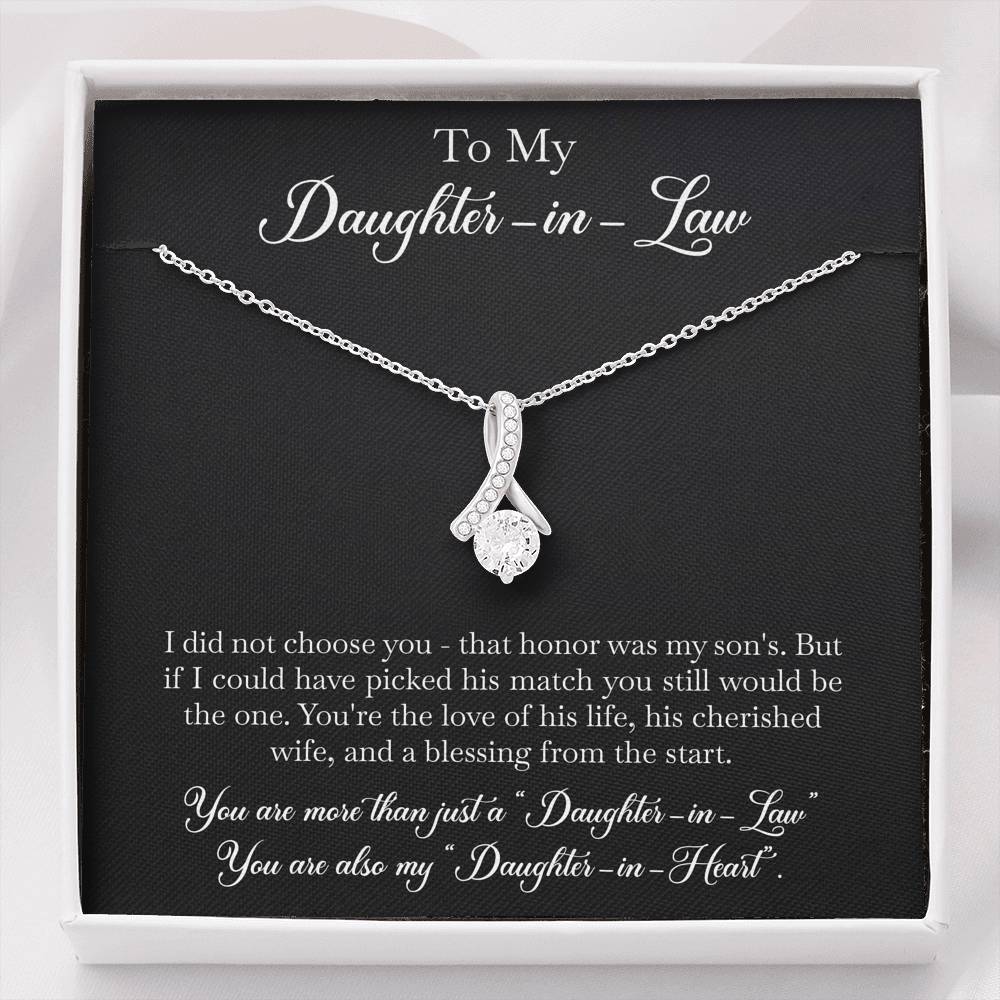 To My Daughter-in-law Gifts, I Did Not Choose You, Alluring Beauty Necklace For Women, Birthday Present Idea From Mother-in-law