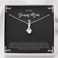 Load image into Gallery viewer, To My Bonus Mom Gifts, You Mean The World To Me , Alluring Beauty Necklace For Women, Birthday Mothers Day Present From Bonus Daughter
