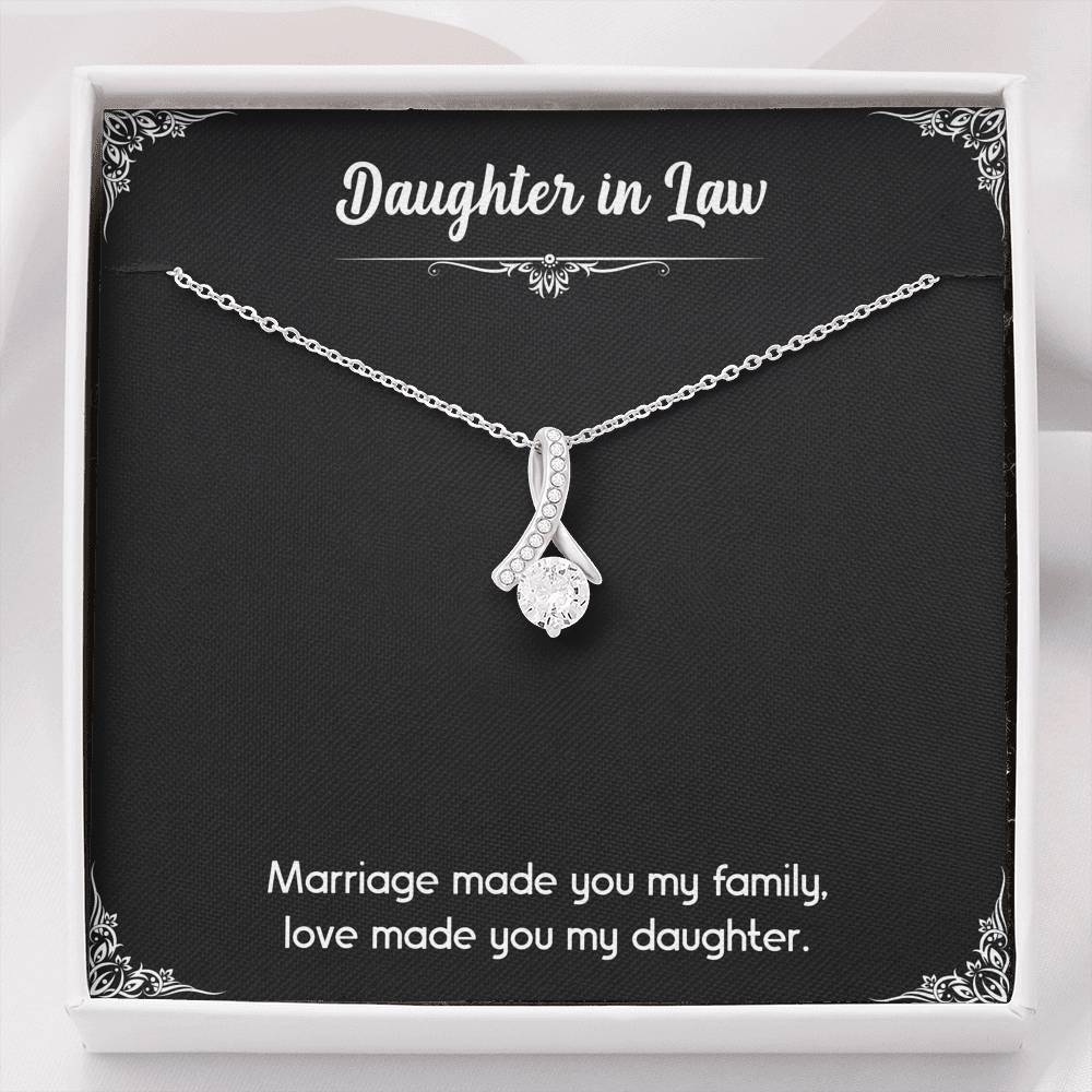 To My Daughter-in-law Gifts, Love Made You My Daughter, Alluring Beauty Necklace For Women, Birthday Present Idea From Mother-in-law