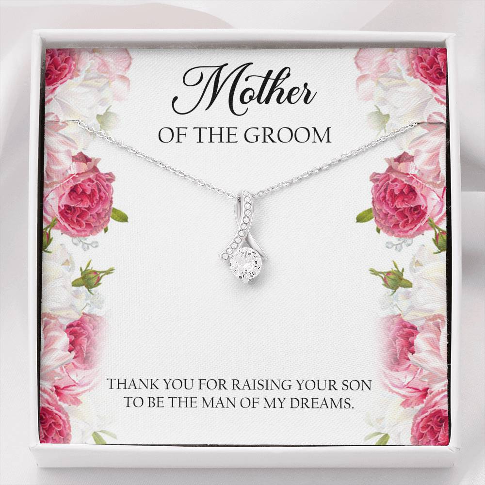 Mom of the Groom Gifts, Thank You For Raising Your Son, Alluring Beauty Necklace For Women, Wedding Day Thank You Ideas From Bride