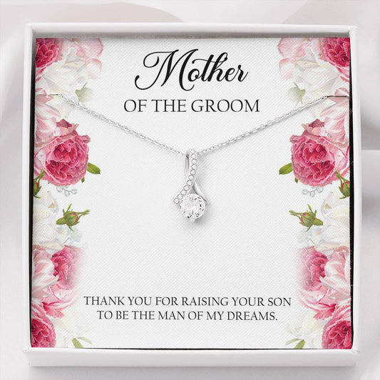 Mom of the Groom Gifts, Thank You For Raising Your Son, Alluring Beauty Necklace For Women, Wedding Day Thank You Ideas From Bride