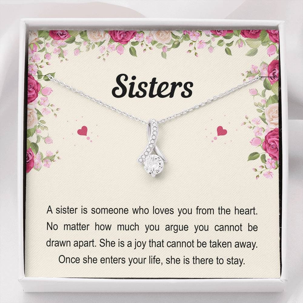 To My Sister Gifts, Someone Who Loves You From The Heart, Alluring Beauty Necklace For Women, Birthday Present Idea From Sister Brother
