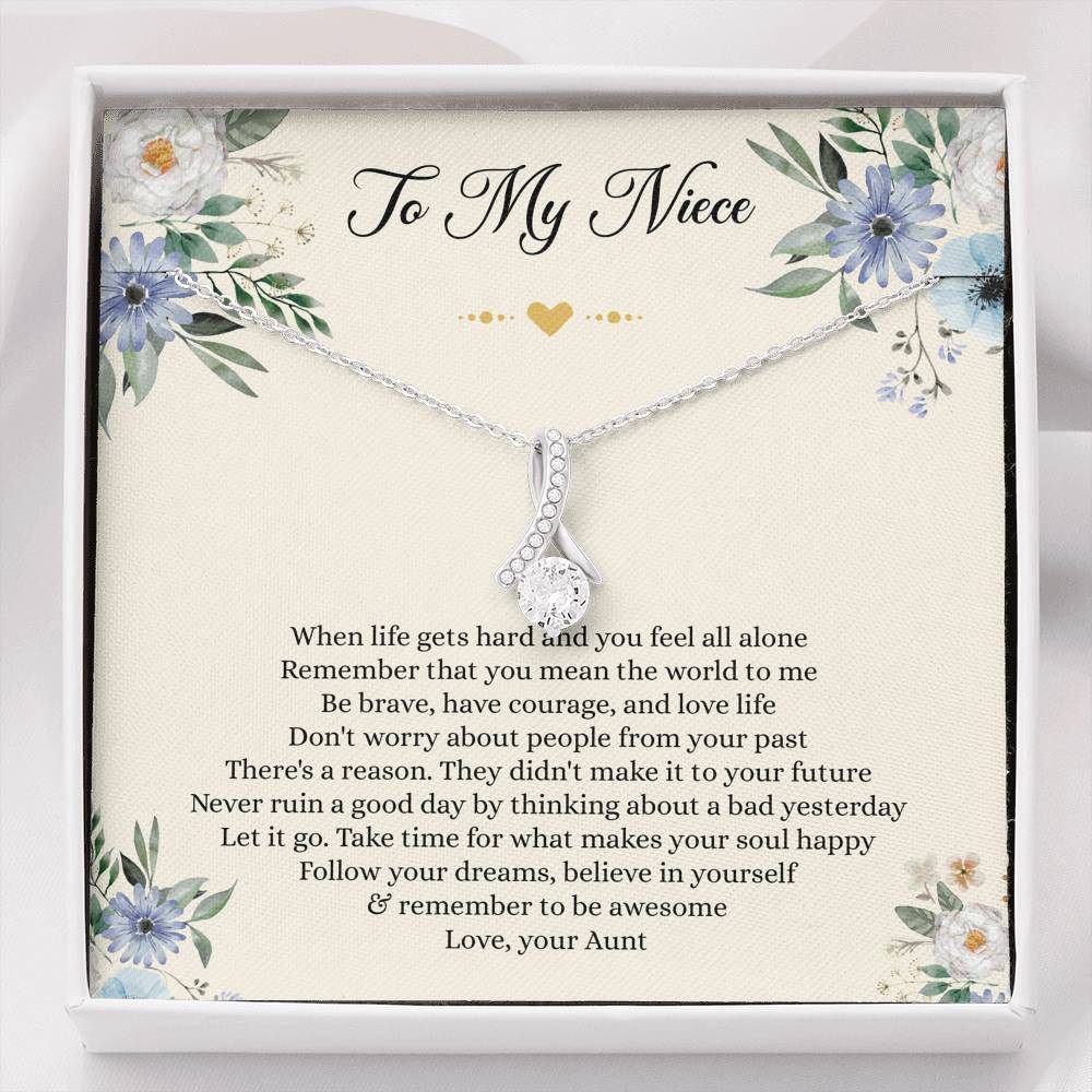 To My Niece Gifts, When Life Gets Hard And You Feel All Alone, Alluring Beauty Necklace For Women, Niece Birthday Present From Aunt