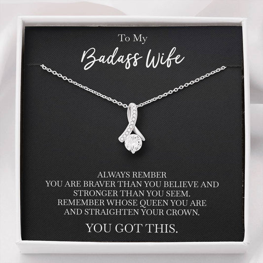 To My Badass Wife, Always Remember, Alluring Beauty Necklace For Women, Anniversary Birthday Gifts From Husband
