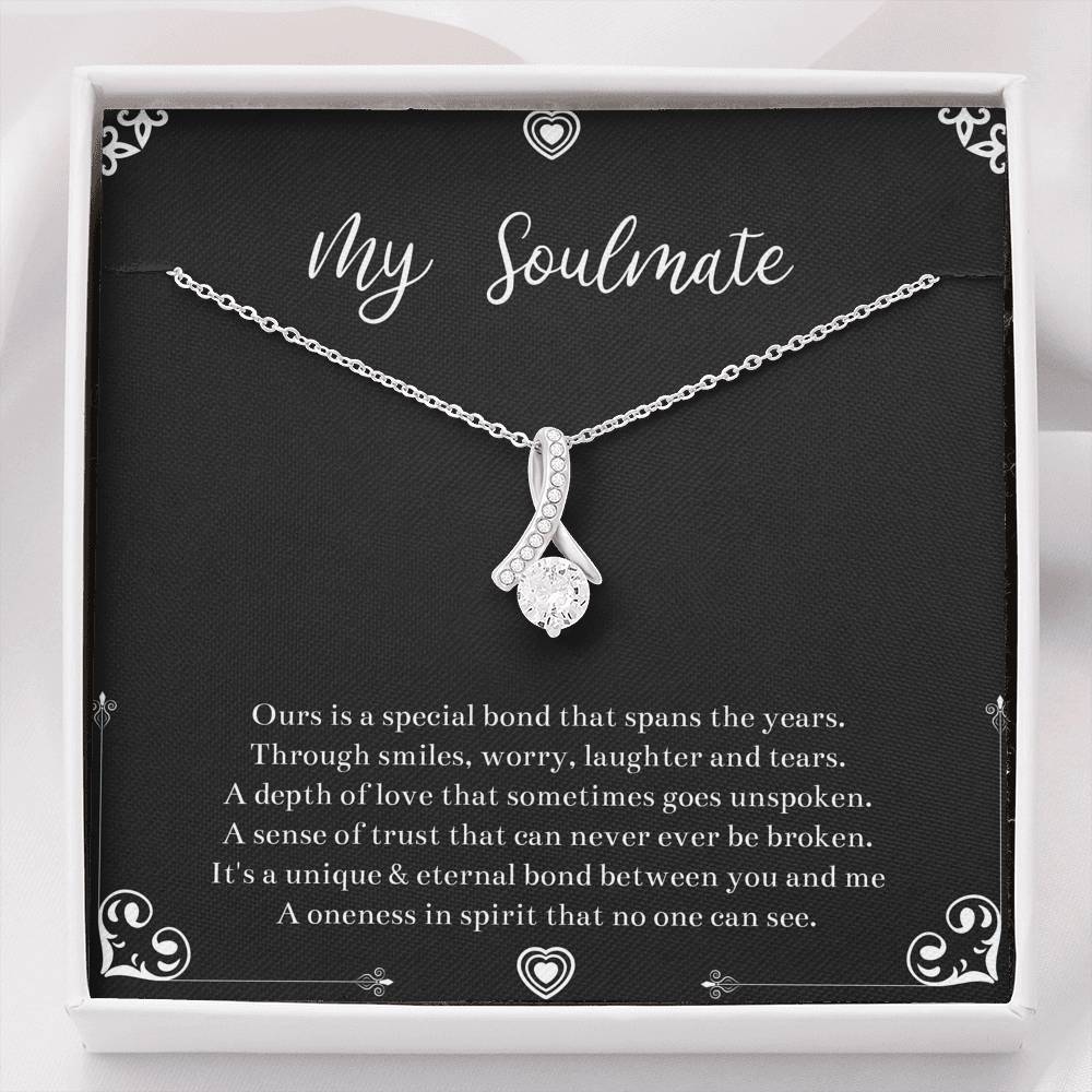 To My Soulmate, Our Special Bond Spans The Years, Alluring Beauty Necklace For Girlfriend, Anniversary Birthday Valentines Day Gifts From Boyfriend