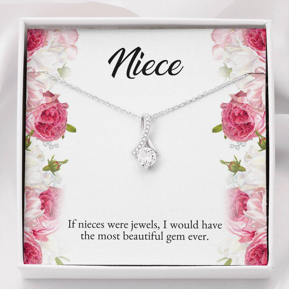 To My Niece Gifts, If Nieces Were Jewels, Alluring Beauty Necklace For Women, Niece Birthday Present From Aunt Uncle