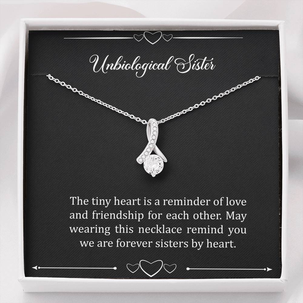 To My Unbiological Sister Gifts, Reminder of Love, Alluring Beauty Necklace For Women, Birthday Present Idea From Sister-in-law